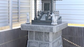 神奈川県川崎市中原区にて、グレー系御影石 2尺最高級石宮（氏神様、お